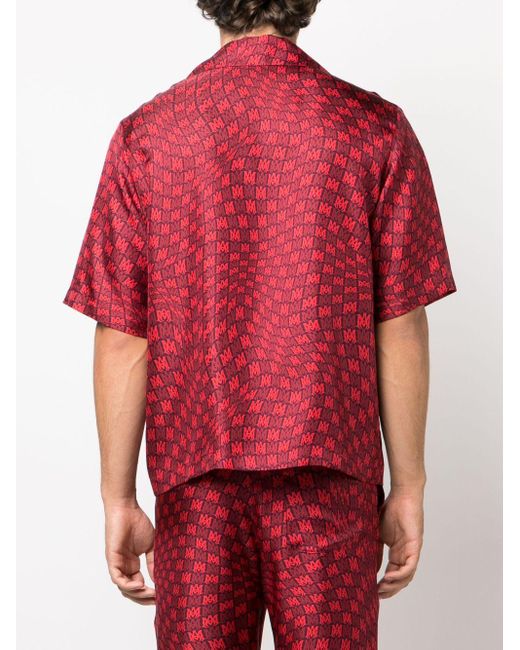 Amiri Red X Browns Wavy M.a. Silk Shirt - Men's - Silk for men