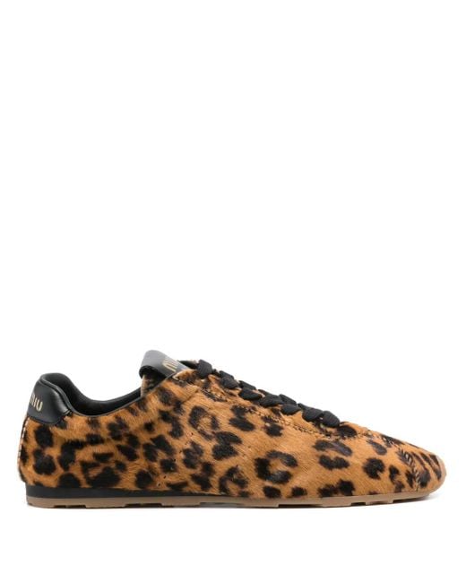 Sneakers Con Stampa di Miu Miu in Brown