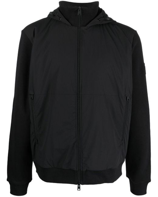 Woolrich Hybrid Hooded Jacket in Black for Men | Lyst