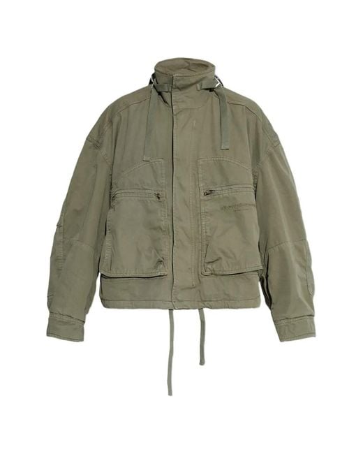 Alexander Wang Green Zip-Pocket Jacket