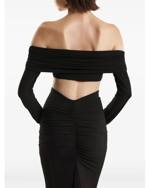 2310 STUDIO Black Draped Maxi Skirt