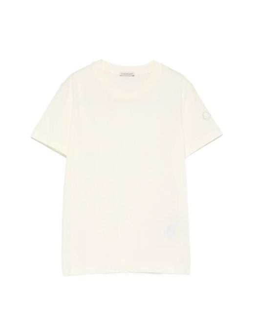 Moncler White Logo-Patch T-Shirt