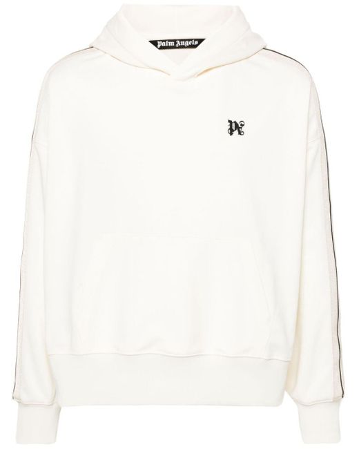 Palm Angels Natural Monogram-embroidered Track Hoodie for men