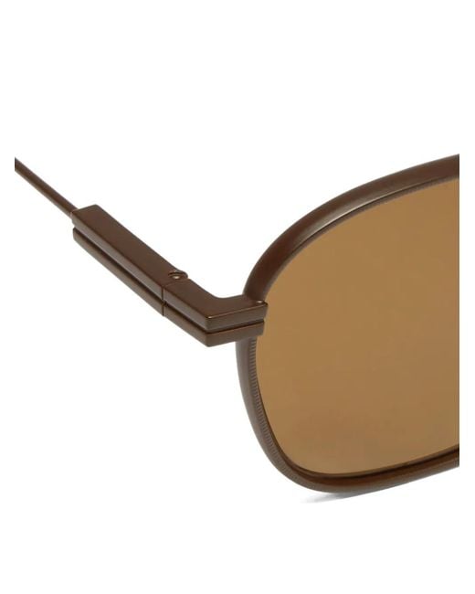 Zegna Brown Havana Orizzonte I Acetate And Metal Sunglasses for men