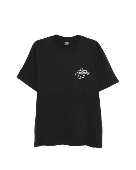 Stussy Black Faded Graphic T-Shirt for men