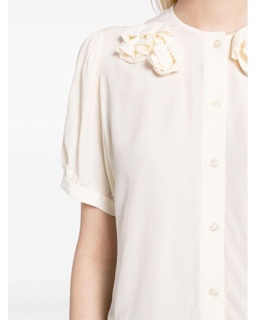 Blusa con apliques florales Simone Rocha de color White