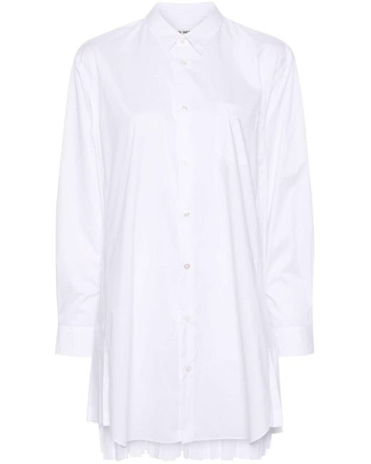 Chemise en popeline à design plissé Junya Watanabe en coloris White