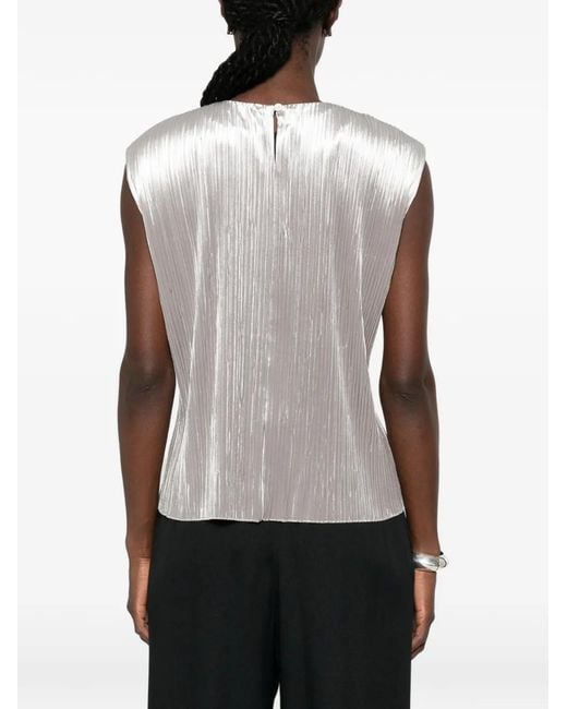 Forte_forte Gray Plissé-Effect Sleeveless Top