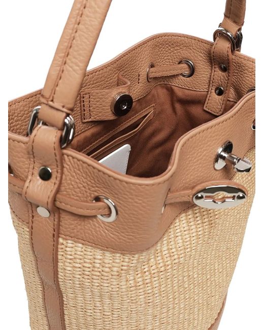 Zanellato Natural Drawstring Woven Bucket Bag