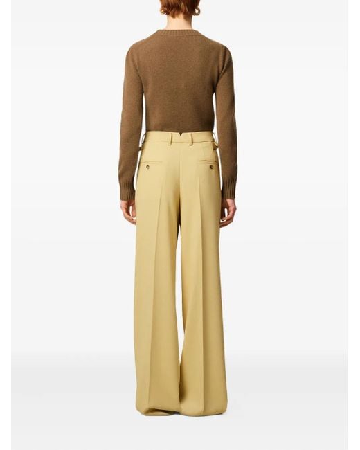 AMI Yellow Side-Straps Wool Trousers
