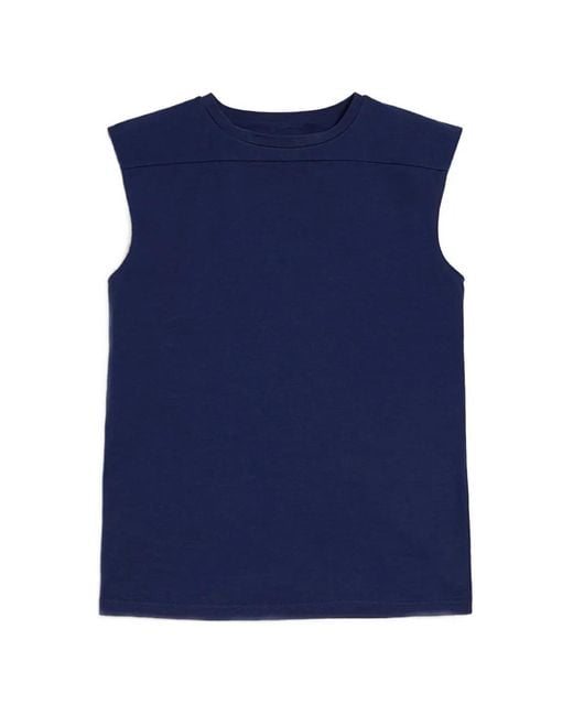 Jil Sander Blue Triangle Cut-Out Top