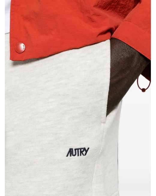 Autry White Logo-Embroidered Drawstring Shorts for men