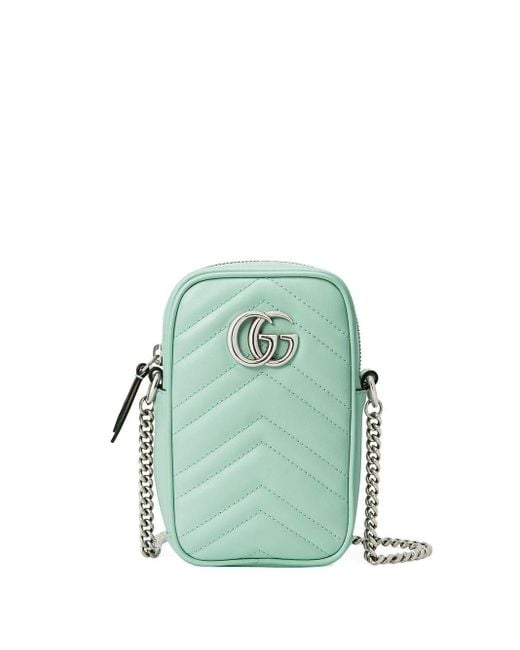 Gucci Green Kleine GG Marmont Schultertasche