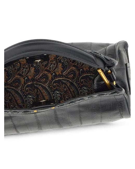 Gianni Chiarini Black Aurora Eel-Print Shoulder Bag