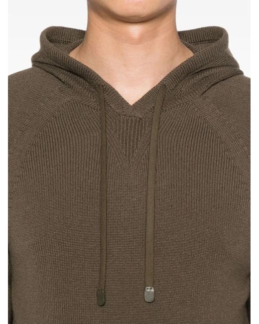 Tom Ford Natural Raglan-Sleeve Knitted Hoodie for men