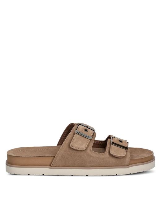 Gant Brown Double-Buckle Sandals for men