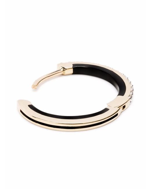 Maria Black Metallic Lost Highway Diamond Huggie Earring
