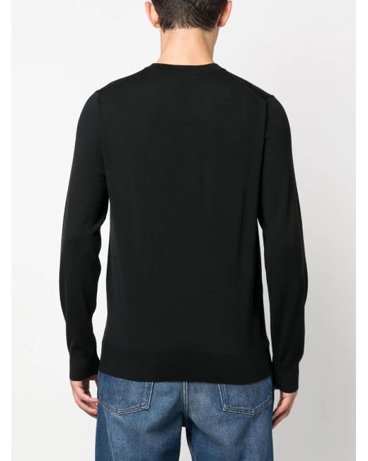 Brioni Black Fine-Knit Wool Jumper for men