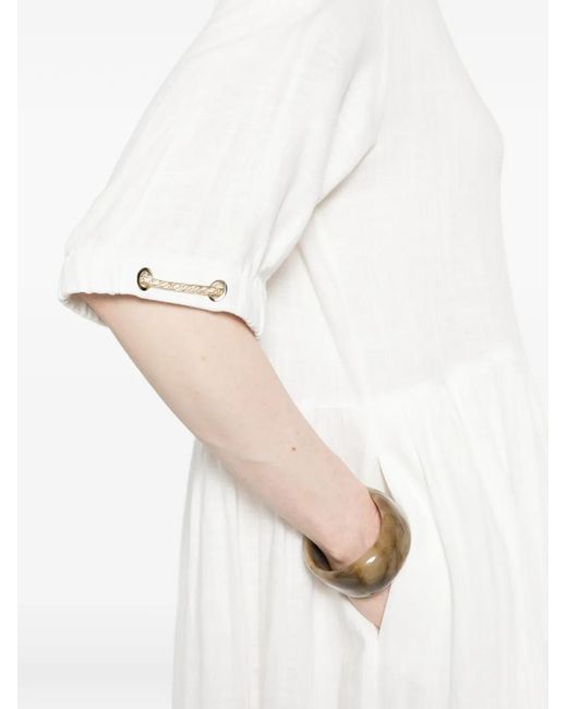 Herno White Buttoned Midi Dress
