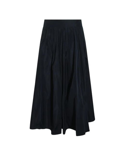 Max Mara Blue Midi Pleated Flared Skirt