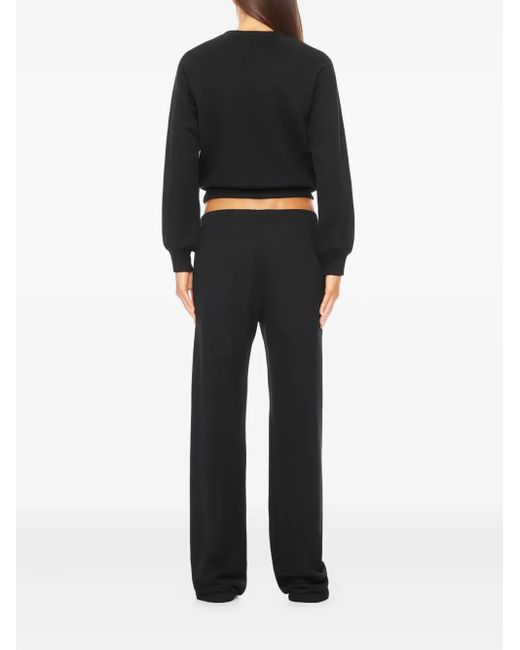 ÉTERNE Black Elasticated-Waistband Trousers