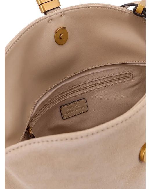 Pinko Natural Flap-Top Shoulder Bag