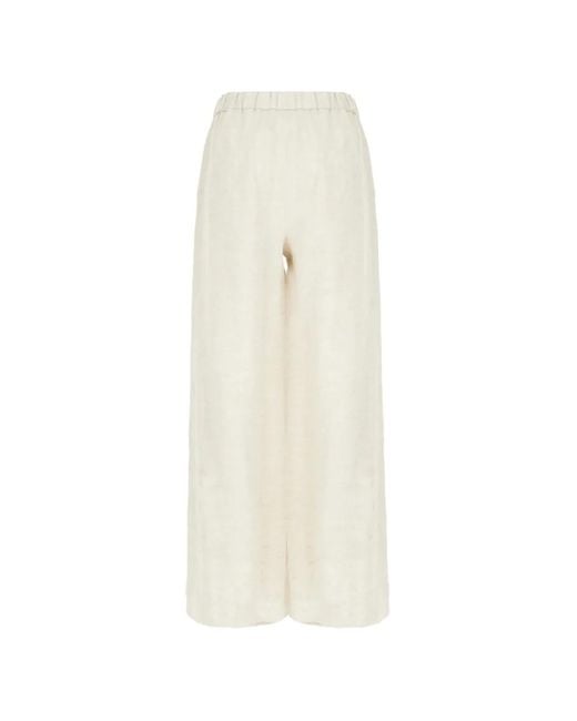 Panicale White Elasticated-Waistband Trousers