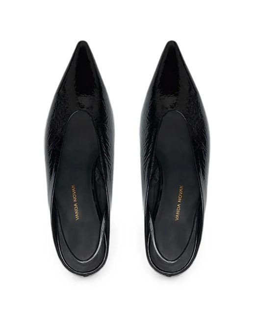 VANDA NOVAK Black Molly Slingback Pumps