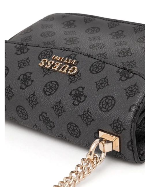 Guess Black Monogram Shoulder Bag