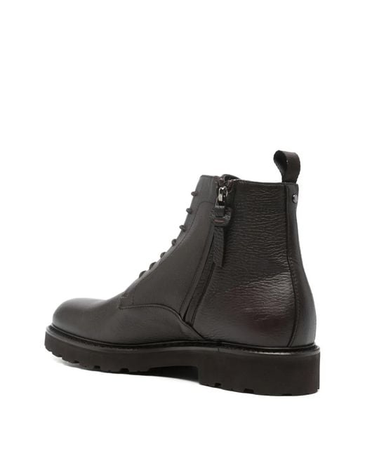 Canali Black Lace-Up Boots for men