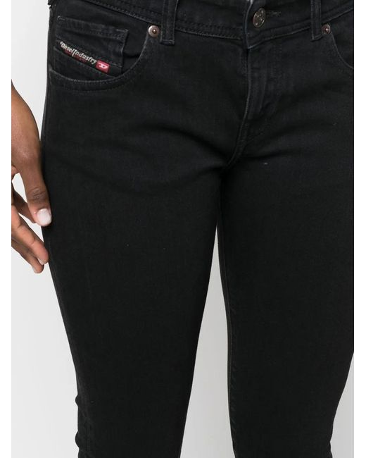 DIESEL Black Low-Rise Flared Crop Jeans