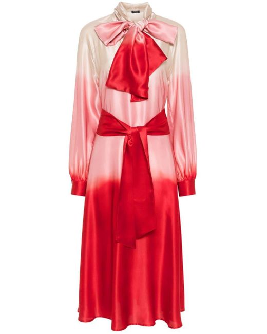 Kiton Zijden Midi-jurk in het Red