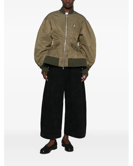 Simone Rocha Green Padded Bomber Jacket