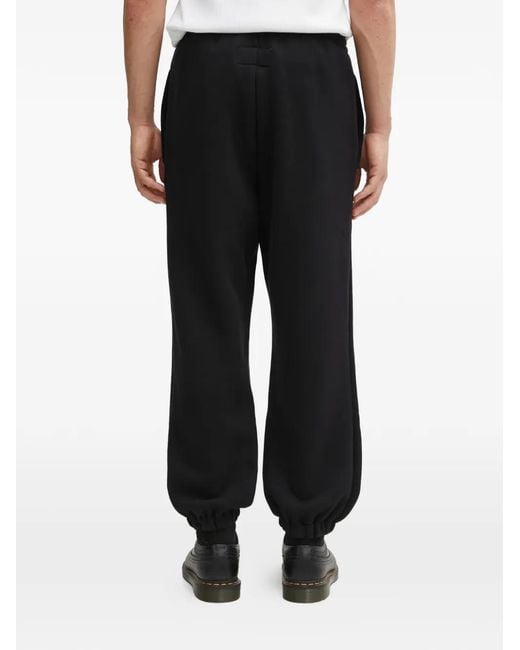 Wacko Maria Black Drawstring Logo-Detail Track Pants for men