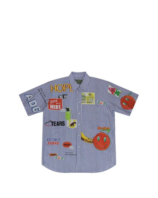 DENIM TEARS Blue Bodega Striped Short-Sleeved Shirt for men