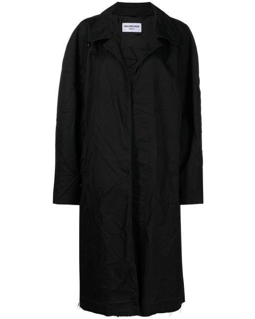 Balenciaga Black Trenchcoat mit ungesäumten Kanten