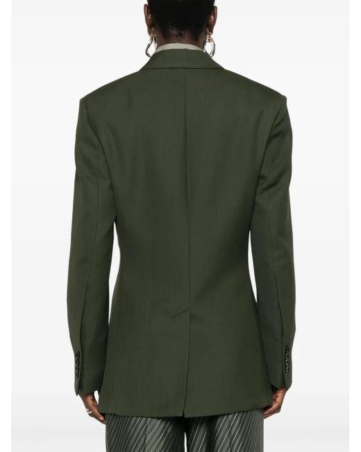AMI Green Front-Slits Blazer
