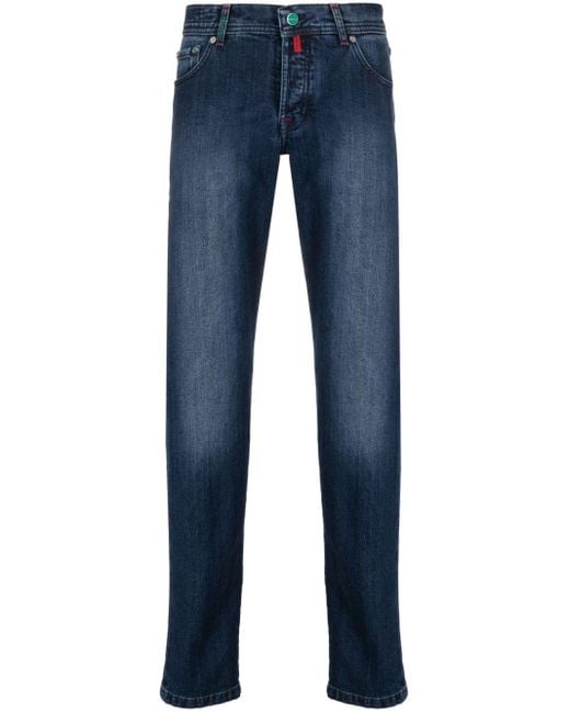 Kiton Halbhohe Straight-Leg-Jeans in Blue für Herren
