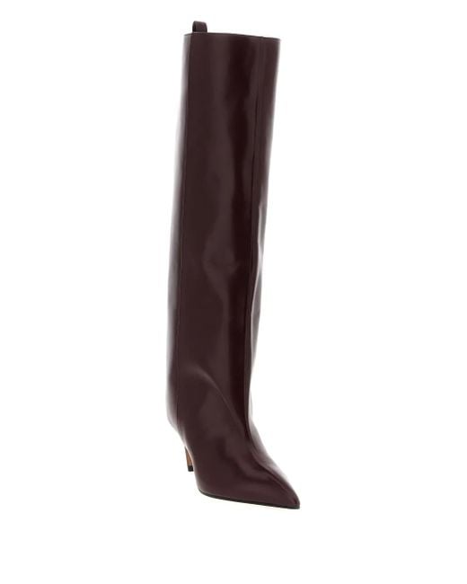 The Attico Brown 65Mm Lea Pointed-Toe Leather Boots