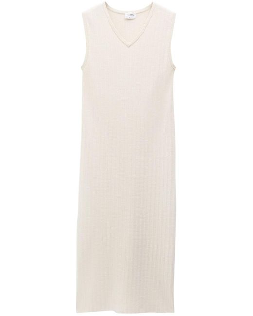 Filippa K White Sleeveless Ribbed-knit Midi Dress