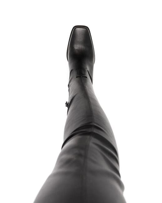 Stella McCartney Black Cowboy Stretch Thigh-High Boots