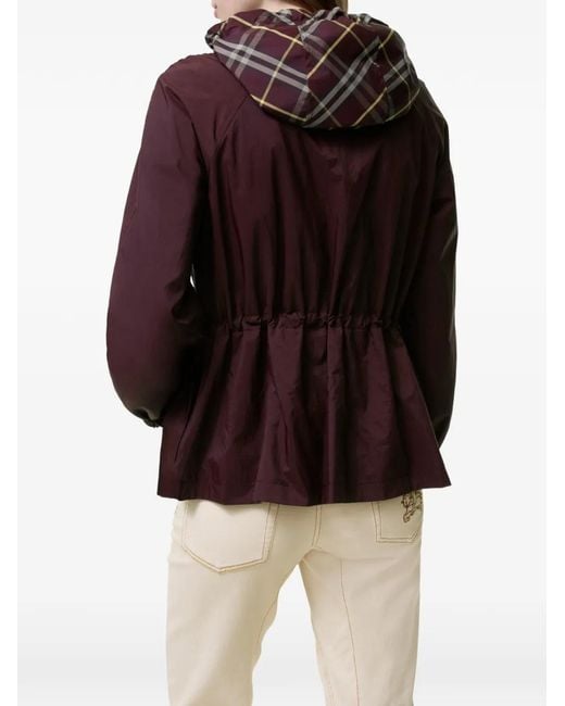Burberry Purple Veste Réversible À Capuche