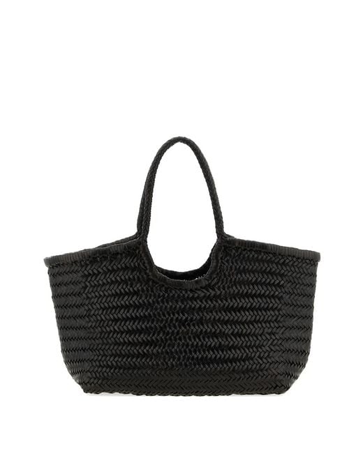Dragon Diffusion Black Large Nantucket Woven-Leather Tote Bag