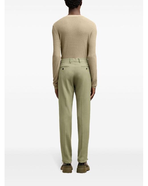 AMI Green Tailored Slim-fit Trousers for men