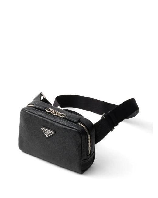 Prada Black Brique Leather Bag for men