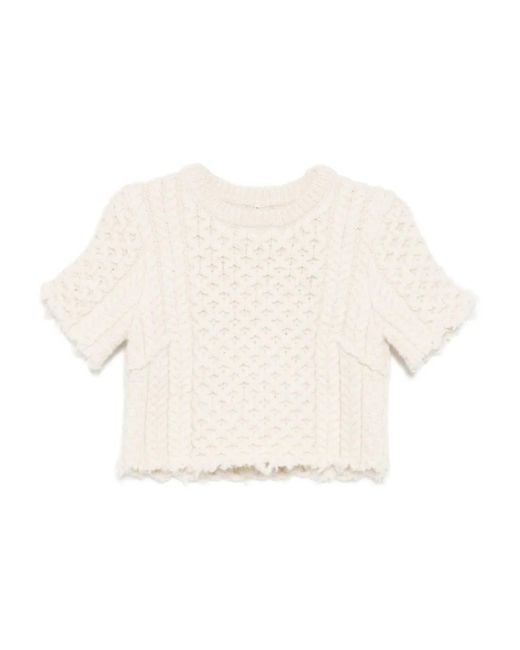 R13 White Wool Knitted Top