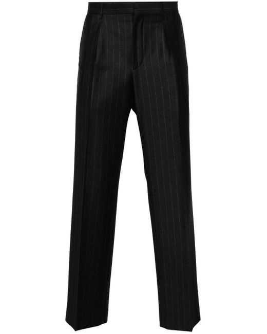 Pantalon droit à fines rayures Tagliatore pour homme en coloris Black