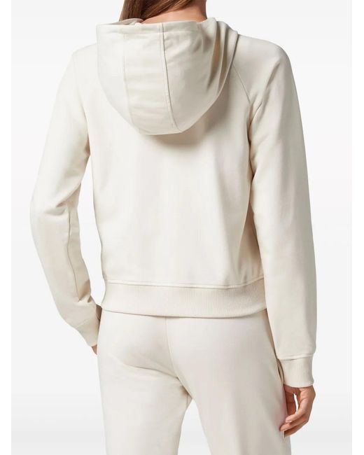 Philipp Plein White Zip-Up Hooded Jacket