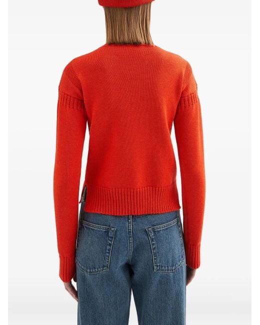 Jil Sander Red Pull En Laine