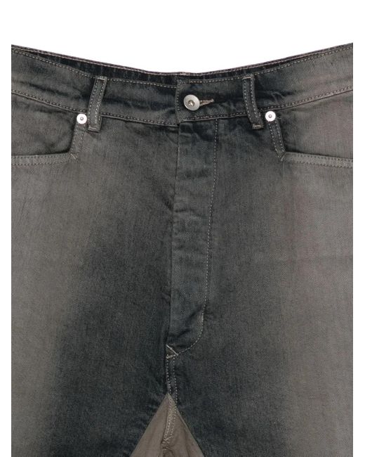 Rick Owens Gray Frayed Denim Skirt for men